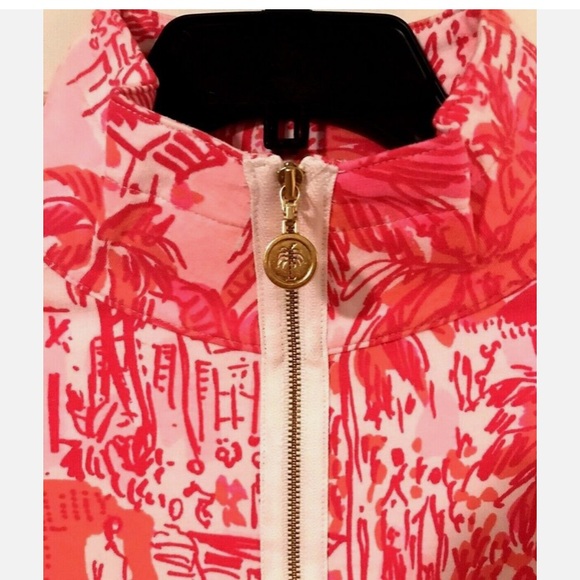 Lilly Pulitzer Skipper Popover Xs in Paradise Pink Rule Breakers Toile - Picture 5 of 8